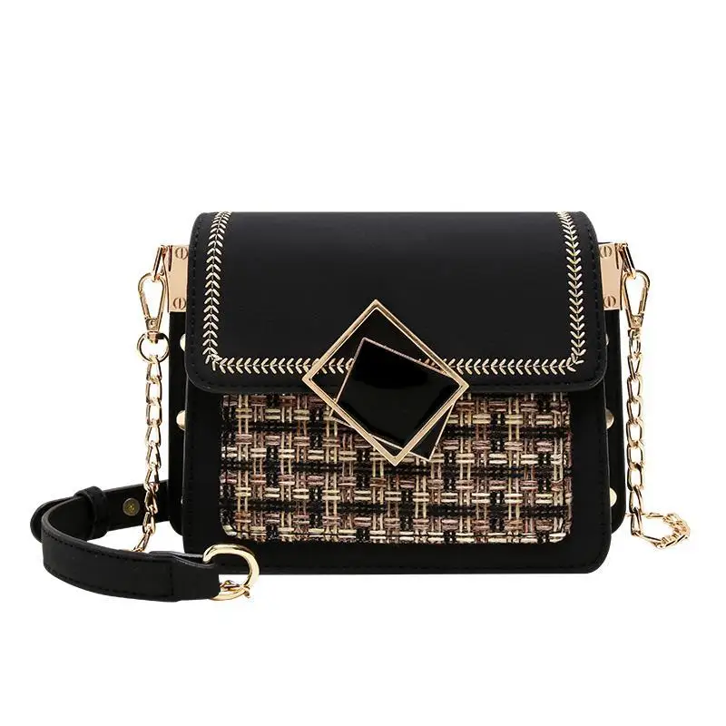 

Korean small square bag female fashion trend texture single shoulder messenger bag chain flap all-match shoulder bag