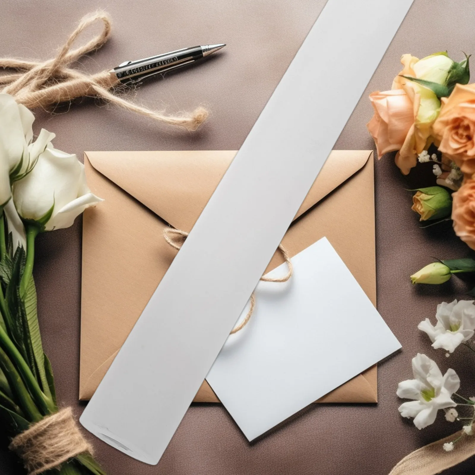 

Бумага для упаковки букетов из премиального крафт-материала: комфортная текстура, легко режется, минималистичный белый дизайн для цветочных композиций и подарков