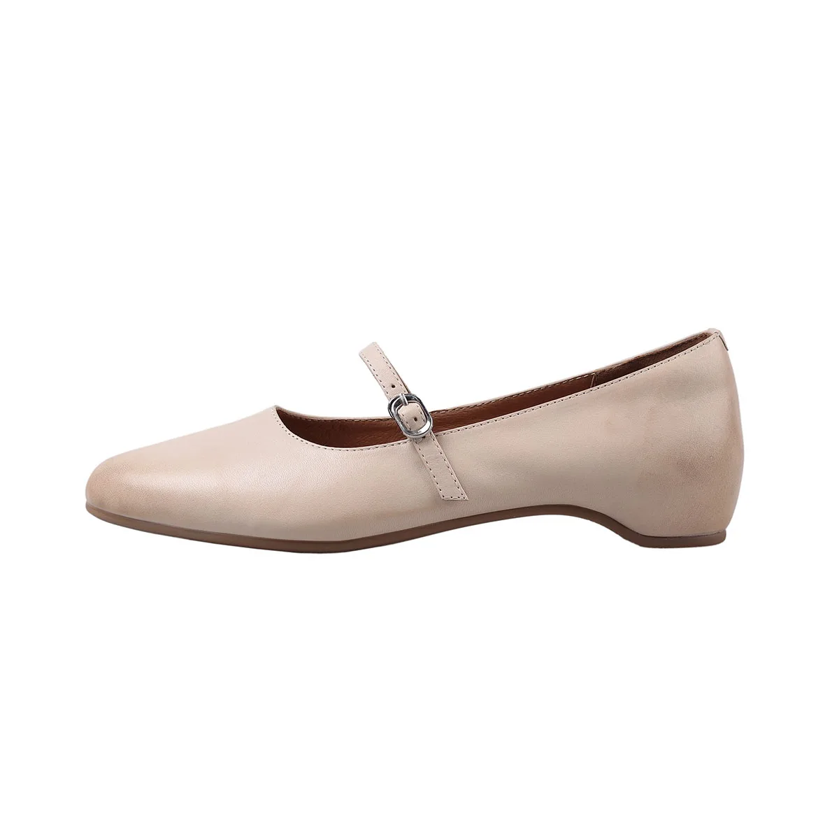 

Arden Furtado Autumn cowhide Mary Jane shoes Round toe word-cingulate Increased Internal Middle heel Single shoe Wedges Pump