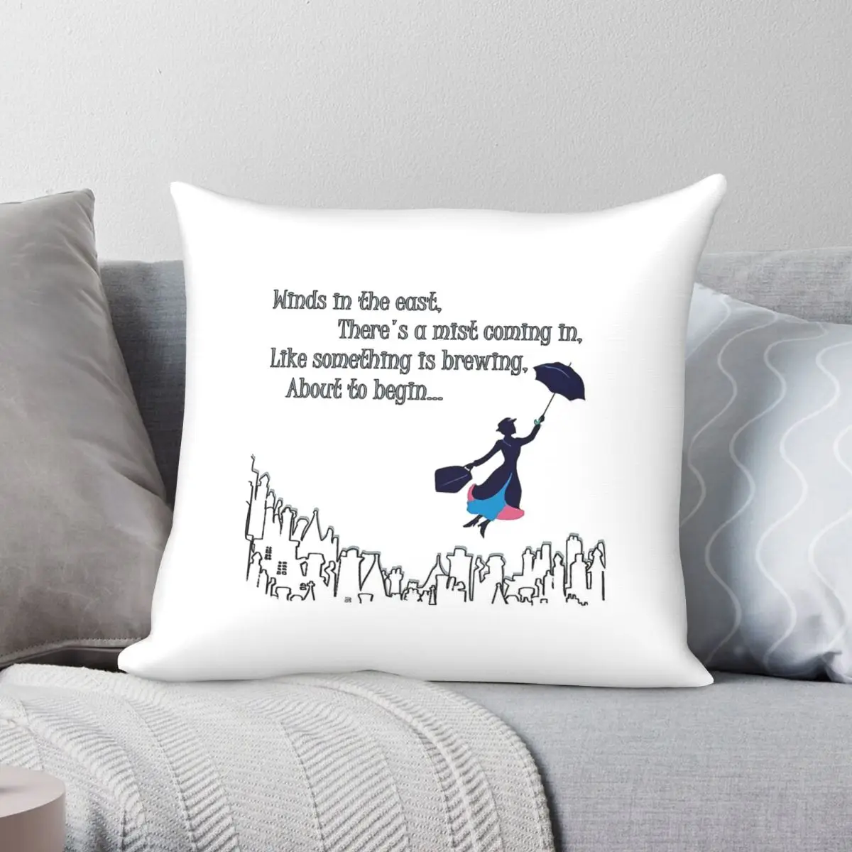 Mary Poppins Something Is Brewing Square Pillowcase Polyester Linen Velvet Creative Zip Decorative Pillow Case Home Cover 18