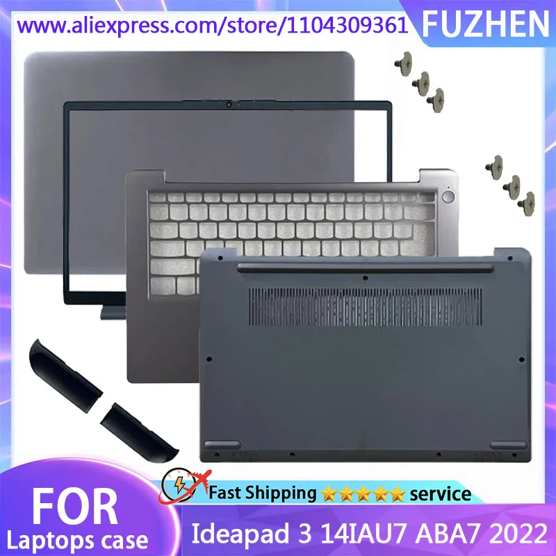 New Cover For Ideapad 3 14IAU7 ABA7 2022 Laptop LCD Back Cover/Top Cover/Front Frame/Palm Rest/Bottom Cover Silver Gray