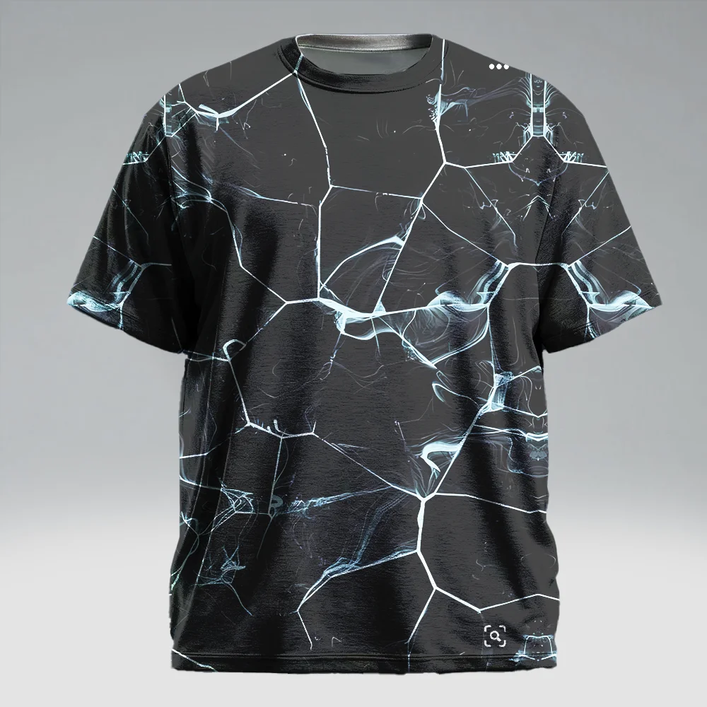 

S-9xl plus size Men's - Visual Short Sleeve T-Shirt: Modern Bold - Durable Material, Subtle Neon Gradients,