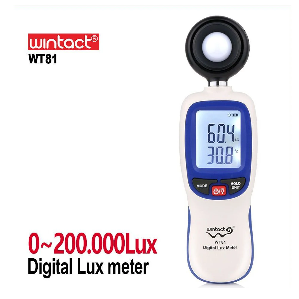 

WINTACT Luxmeter Mini Lux Illuminate Luxometro Medidor de luz Tool Light/Sunlight/Lux Meter Sensor 200000 Lux Photometer tester