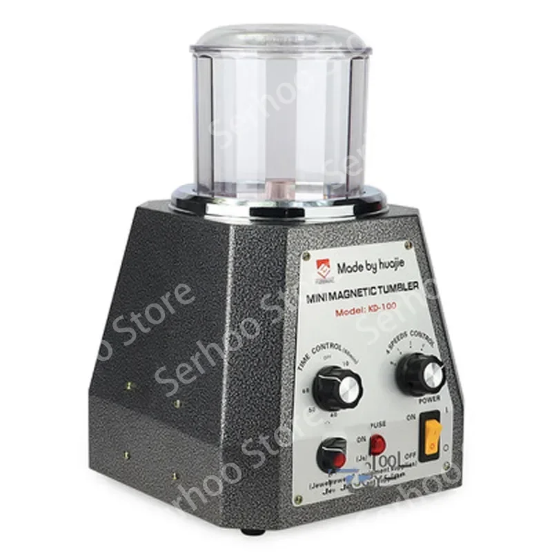 KT-100 Rotary Magnetic Polishing Machine Remove Metal Jewelry Burrs Clean metal surface Jewelry Polisher Tumbler Jewelry