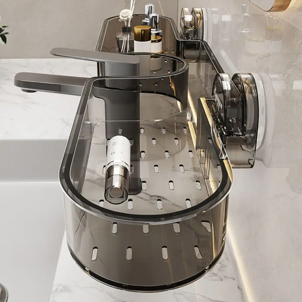 

Настенная полка для хранения умывальника, не перфорированная съемная раковина, зеркало, передняя полка для хранения, установка на присоске, прочная