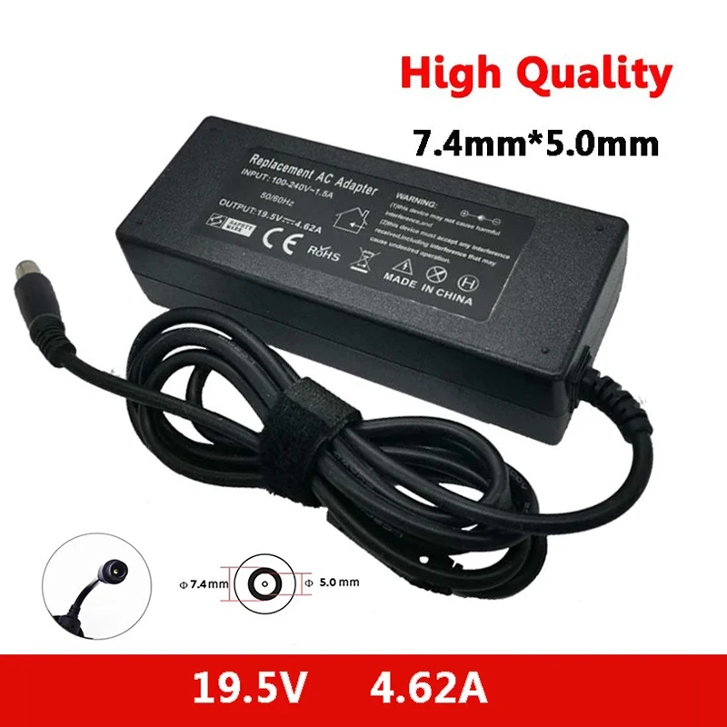 19.5V 4.62A 90W 7.4*5.0mm Laptop AC Adapter For Dell E4300 E4310 E5400 E5410 E5420 E5500 1420 1501 1521 1525 D400 Inspiron 14R