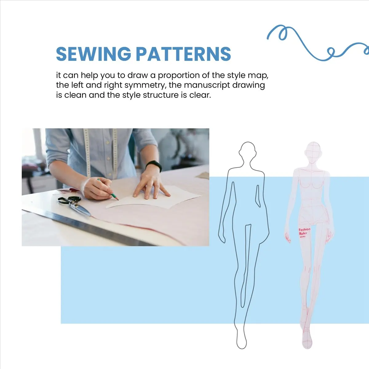 &A11I Fashion Illustration Rulers Sketching Templates Ruler Sewing Humanoid Patterns Design Clothing Measuring,Type A
