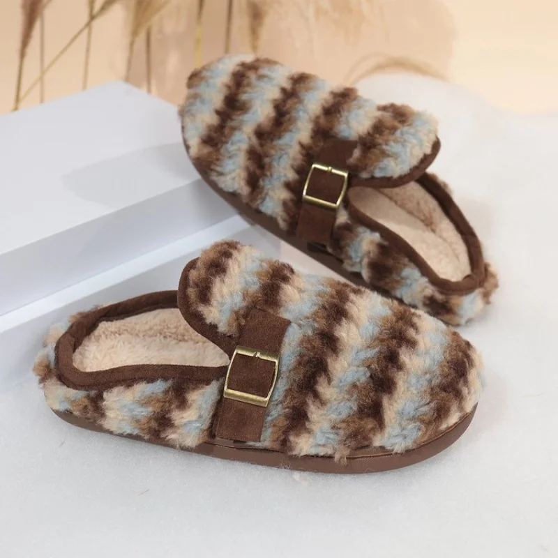 Office Linen Color-Block Toe Slippers Autumn New Arrival Moisture-Wicking Anti-Slip Soft Sole Indoor-Outdoor Couples' Shoes