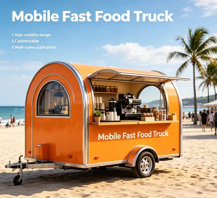 Bubble Tea Vending Cart Stainless Steel Towable Food Kiosk Outdoor Night Market Street Drink Snack Catering Business Equipment