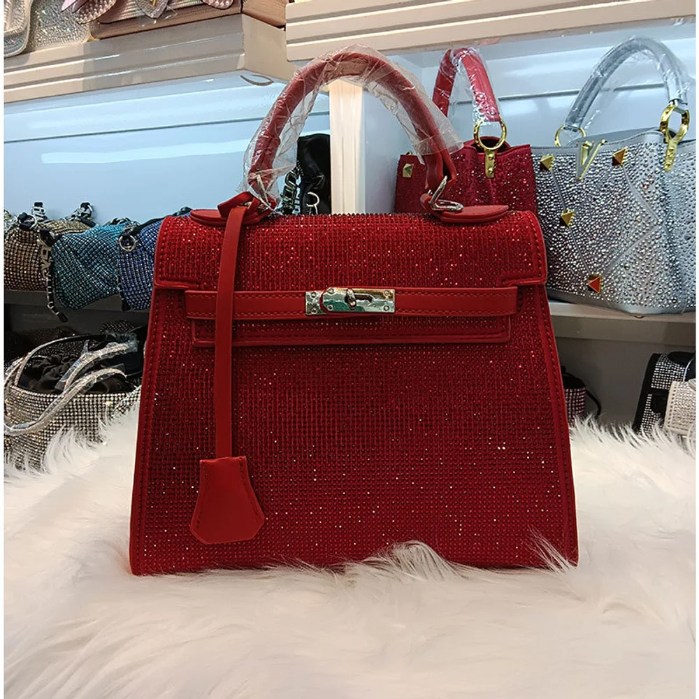 

2025 Новая высококачественная женская сумка с блестящими бриллиантами, легкая роскошная сумка Kelly, темпераментная сумка через плечо на одно плечо, большая вместимость