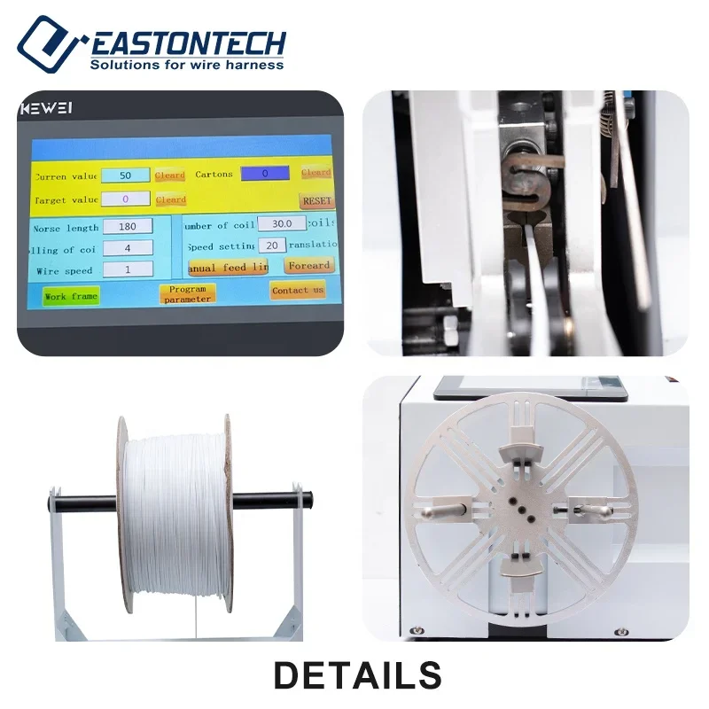 EW-20A-1 Tie Wire Length 75 - 140mm Automatic Electric Cable Coiling Winding Machine Cable Coil Winding Machine