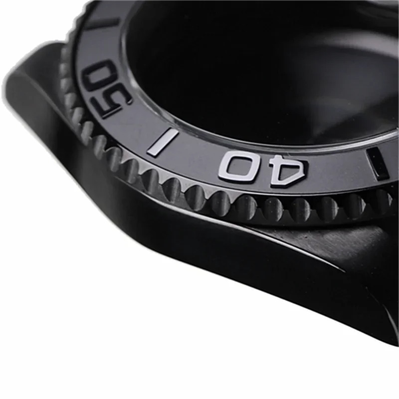 Water Resistant with Sapphire Crystal Black Yacht Design Style watch Case for Automatic Mechanical NH35 Nh36 Movement Watch Case image 4