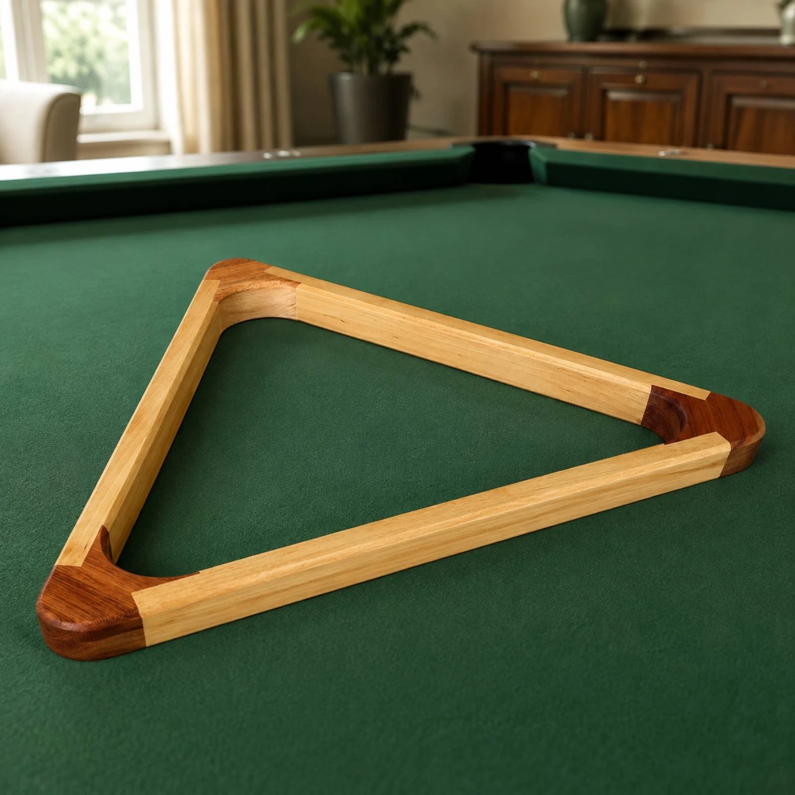 Triangular Pool Rack with Reinforced Corners Standard Size Wooden Billiard Ball Rack Wooden Billiard Ball Triangle Rounded Edges