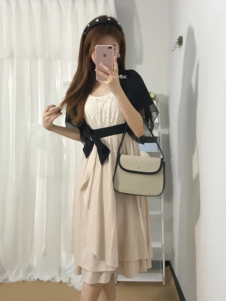 

Summer 2025 Bla Off-oulder Strap Dr Design Sensation Slimming Women's Two-Piece Set Polyester Fiber Casual Faion