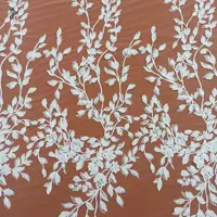 Tela bordada de encaje Floral 3D de malla con apliques láser franceses para mujer, vestido de novia de alta gama, tela de moda, costura por 3 Y