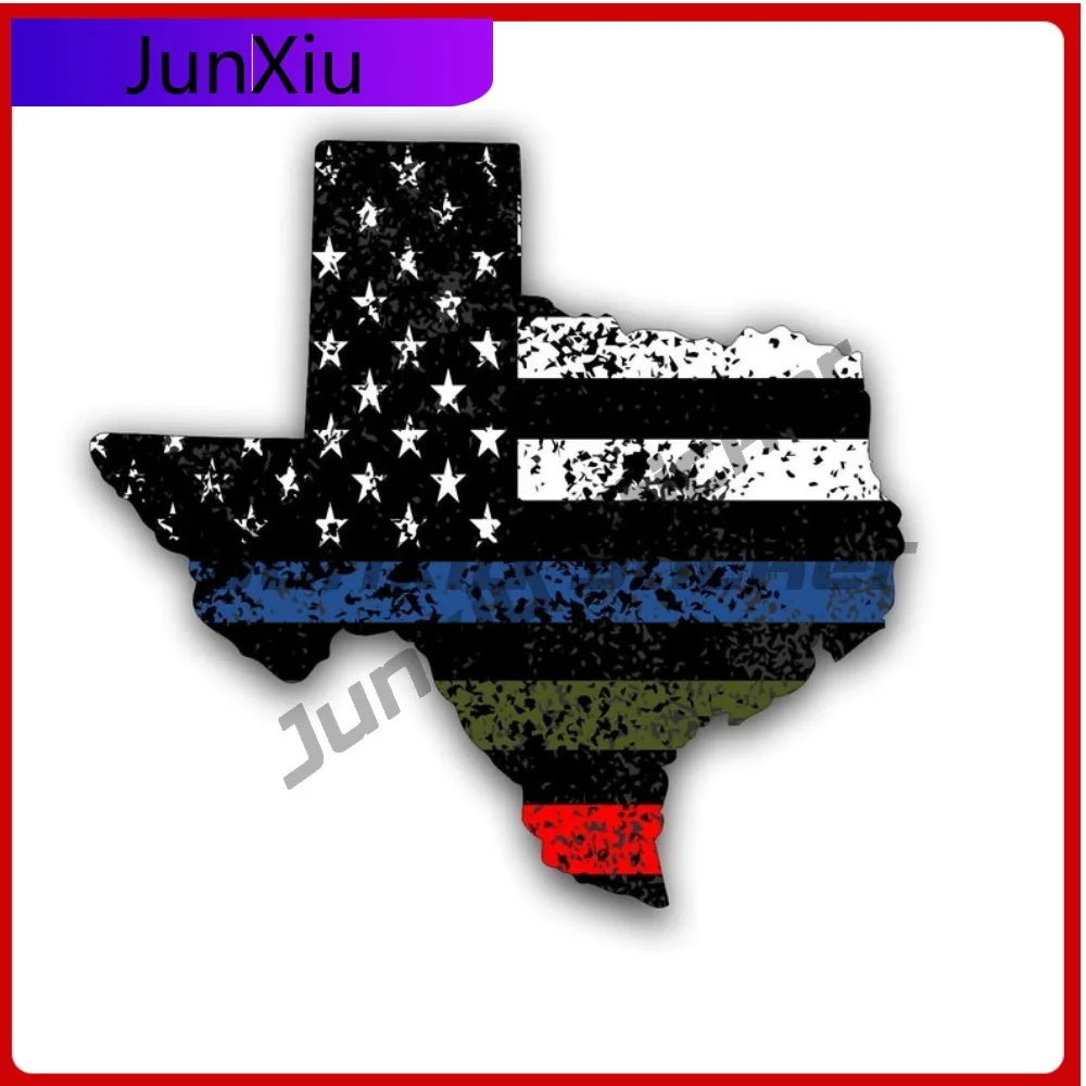 

Texas Police Military And Fire Thin Line Usa Flag Decal American Flag Sticker Blue Green And Red Stripe Honor And Support Variou