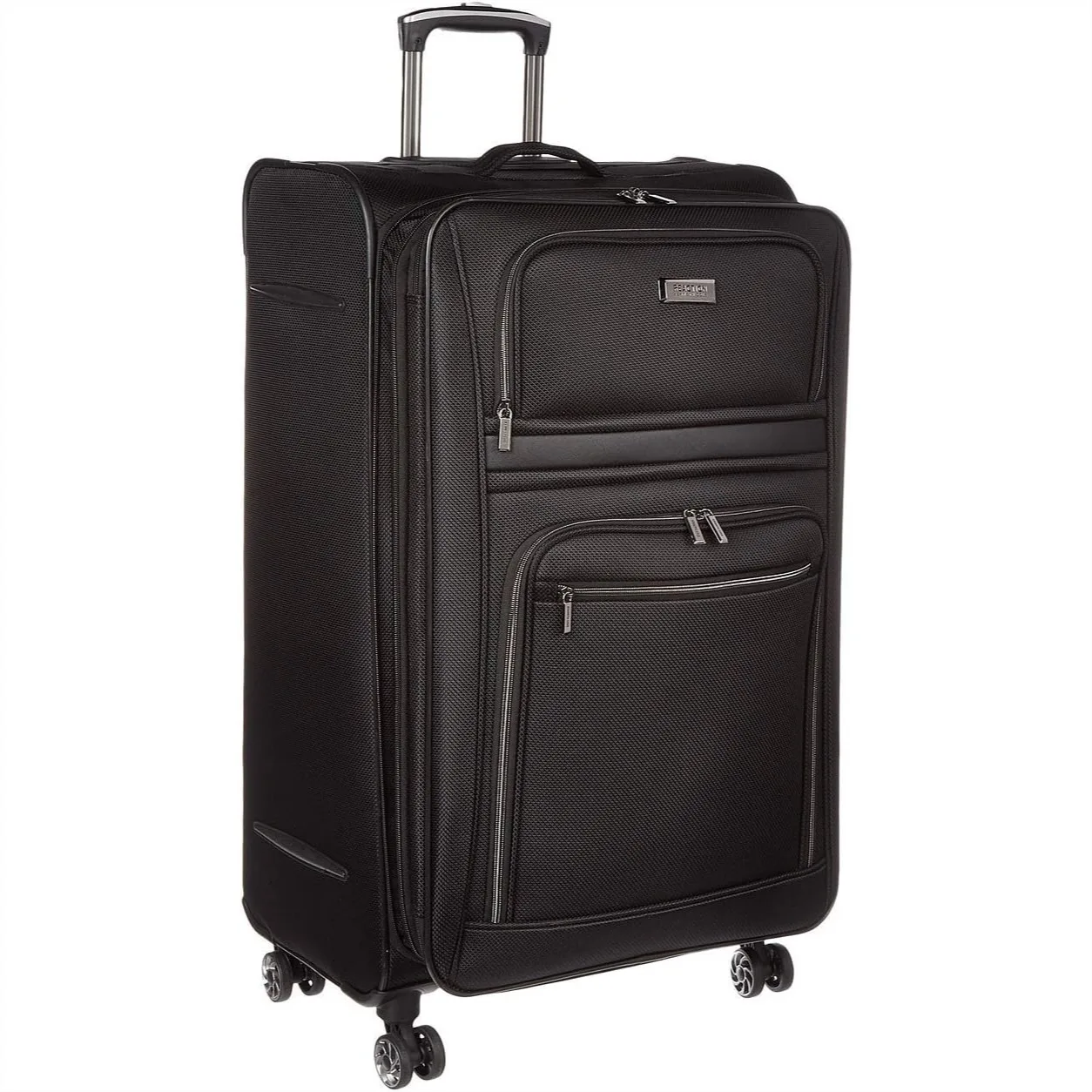 

Rugged Roamer Lightweight Softside Expandable 8-Wheel Spinner Luggage, 28-Inch Checked, Black