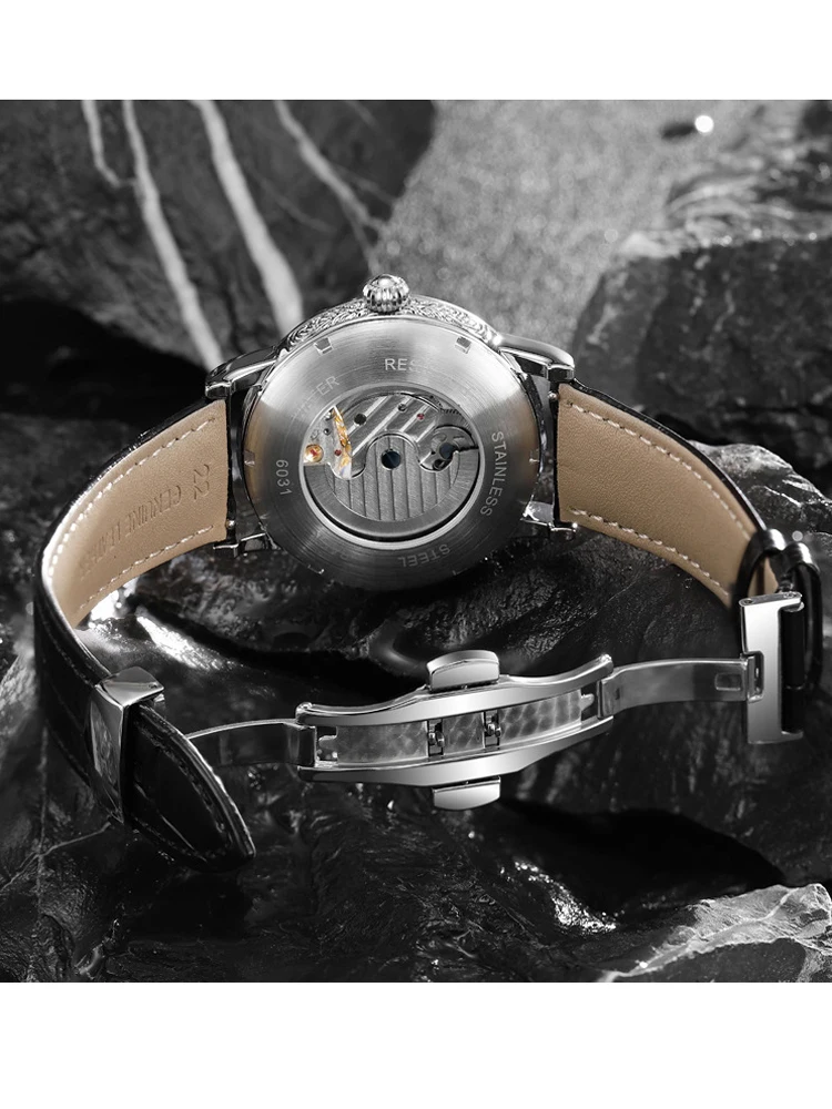 Orologio da uomo automatico scheletro di lusso luminoso Tourbillon orologio meccanico per uomo originale Top Brand orologio da polso Reloj Hombre