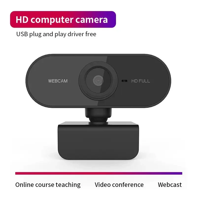 1080P HD Computer Webcam with Microphone USB Plug and Play Camera Compatible with Desktop Laptop for Video Call Office Home Use