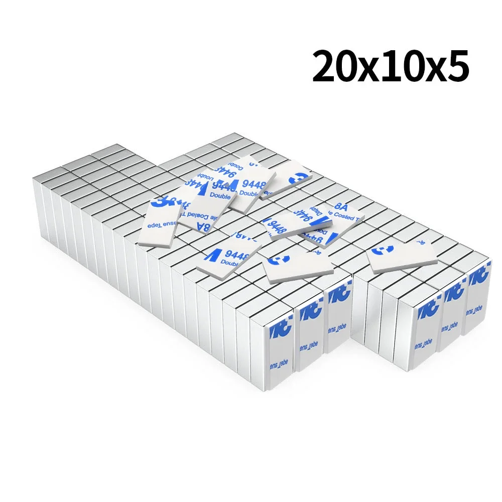 

Суперсильный магнит с клеевым слоем N35, блочный магнит из неодима NdFeB, мощный дисковый магнит, магниты для холодильника ﻿ 20x10x5