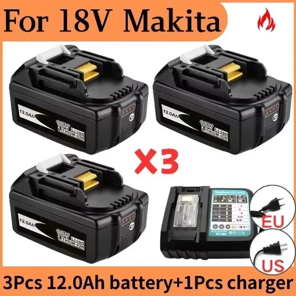 for Makita18V Battery 12000mAh Rechargeable Power Tools Battery 18V makita with LED Li-ion Replacement LXT BL1860B BL1860 BL1850