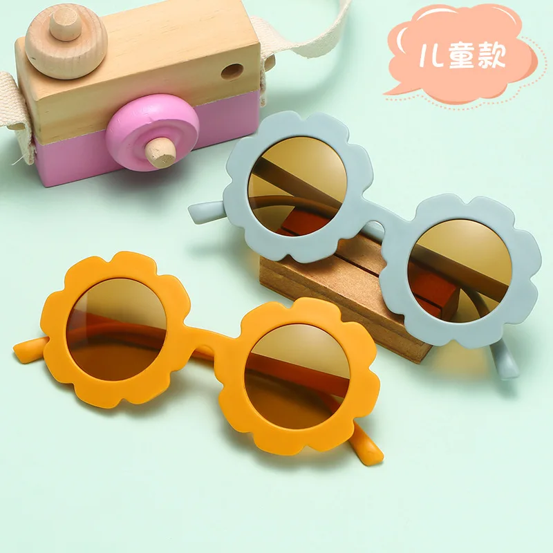 New Children Sunglasses Sun Flower Round Cute Kids Sun Glasses for Boys Girls Ultraviolet-proof Baby Sunglasses Lovely Eyeglass