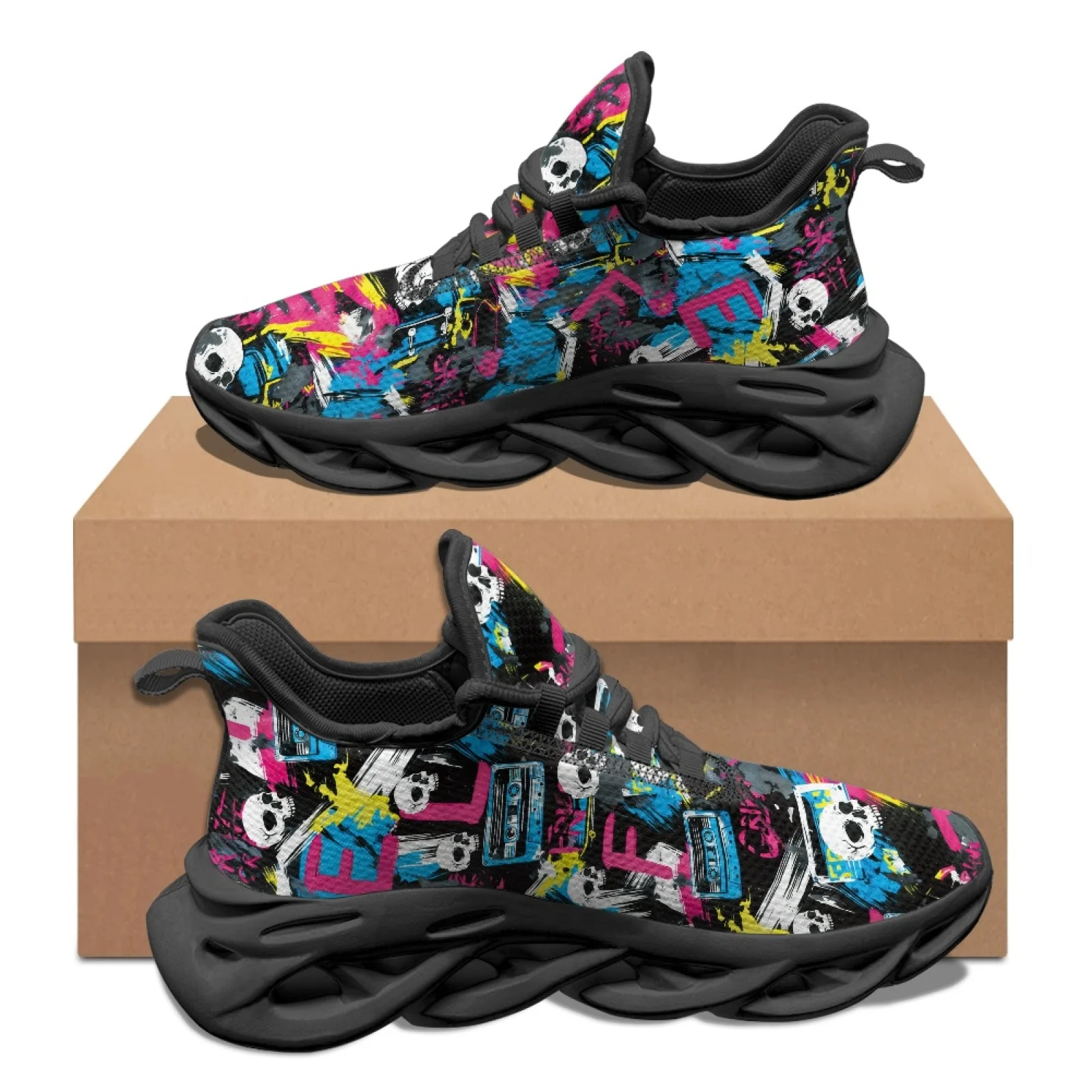 Trail Mix - รองเท้าผ้าใบแฟชั่นผู้ชาย PENSTROLL Cassette Graffiti ระบายอากาศได้ดี สำหรับออกกำลังกาย