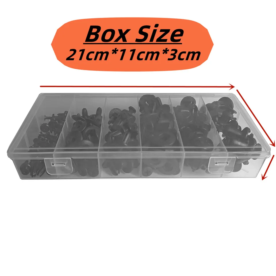 8mm 6mm 7mm 5mm 9mm 10mm Car Bumper Box Fastener Clip Universal Auto Mudguard Plastic Screw Rivet Bag Packed Clamp