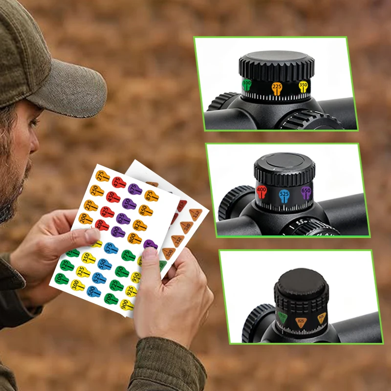 Hot Sale 6/10 Sheets Rifle Scope Turret Stickers, Rifle Scope Turret Tags For Long Range Shooting Hunting, Fit Most Scope Caps
