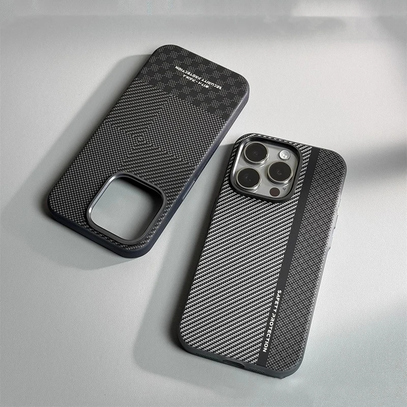 

Carbon Fiber Style Case For iPhone 14 Pro Max Shockproof Strong Magnetic Magsafe Matte Anti-Scratch Anti-Fingerprint Case Cover