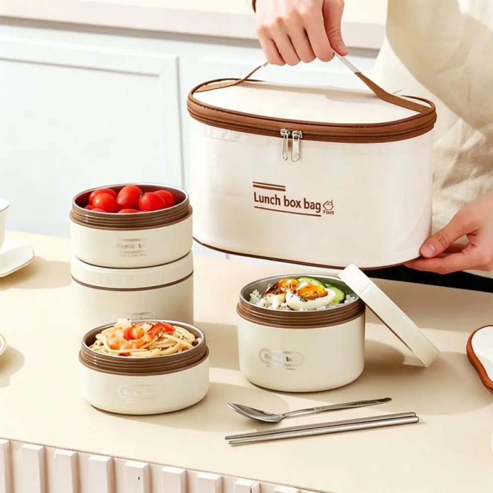 Portable 304 Stainless Steel Bento Box Insulated Food Container Leakproof Thermal Lunch Bowl Microwave Safe Picnic Office Gear