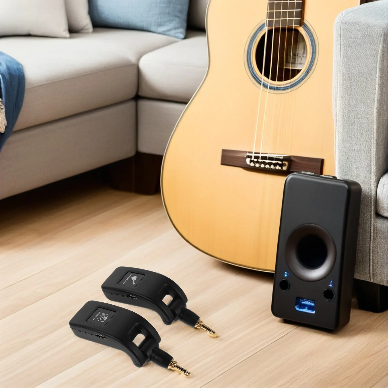 

Беспроводная система передачи и приема сигнала для гитары (1 комплект), 2,4 ГГц, высококачественная передача аудио для электрогитар, бас-гитар и духовых инструментов