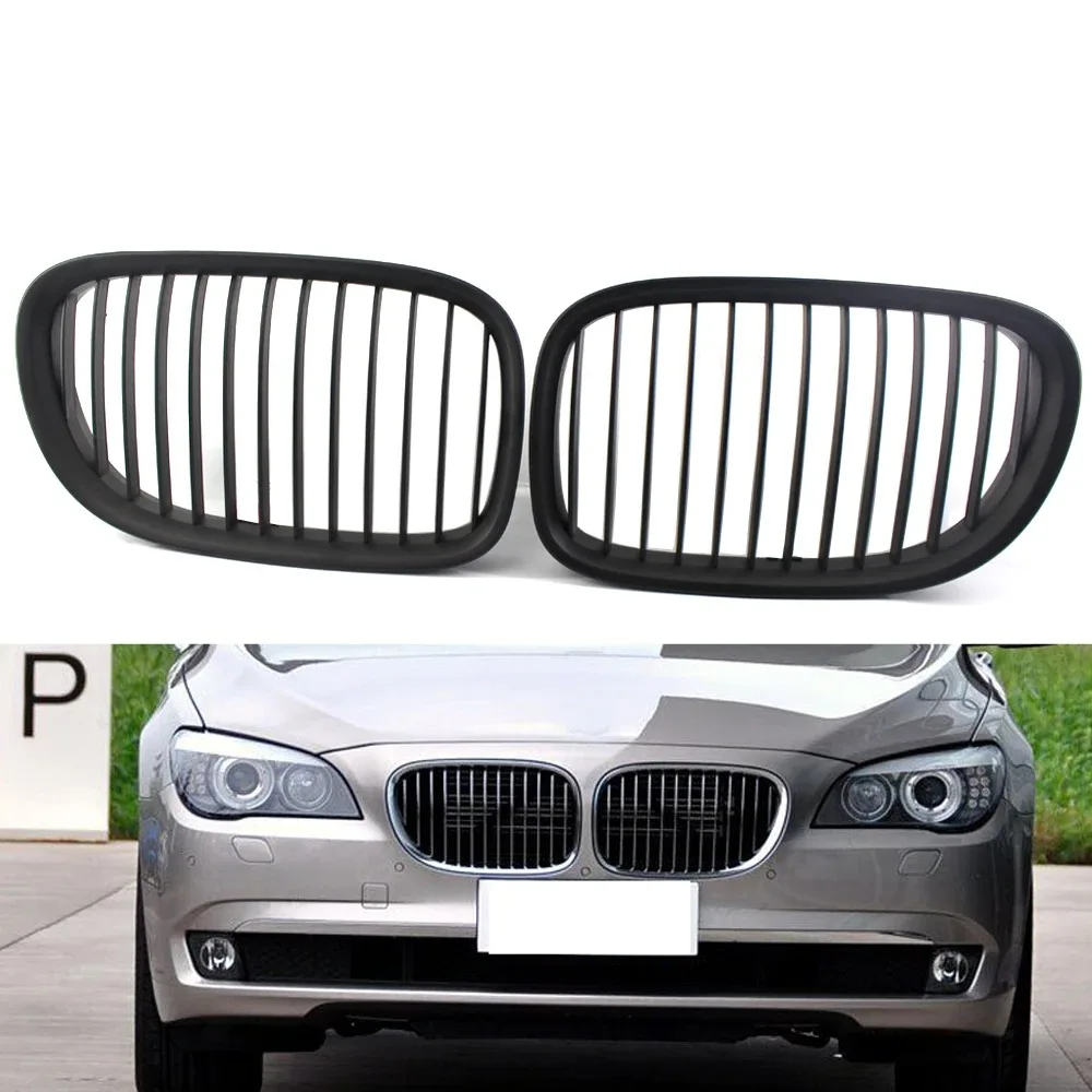 

Glossy Black Car Dual Slat Front Kidney Grille For BMW 7 Series F01 F02 F03 F04 740i 750i 760i 09-15 Kidney Grill Auto Grill