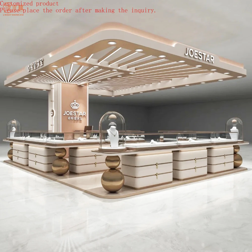 

Custom.Commercial Jewelry Display Cases with Drawers Custom Jewelry Showcases Indoor Jewellery Kiosk Shopping Malls