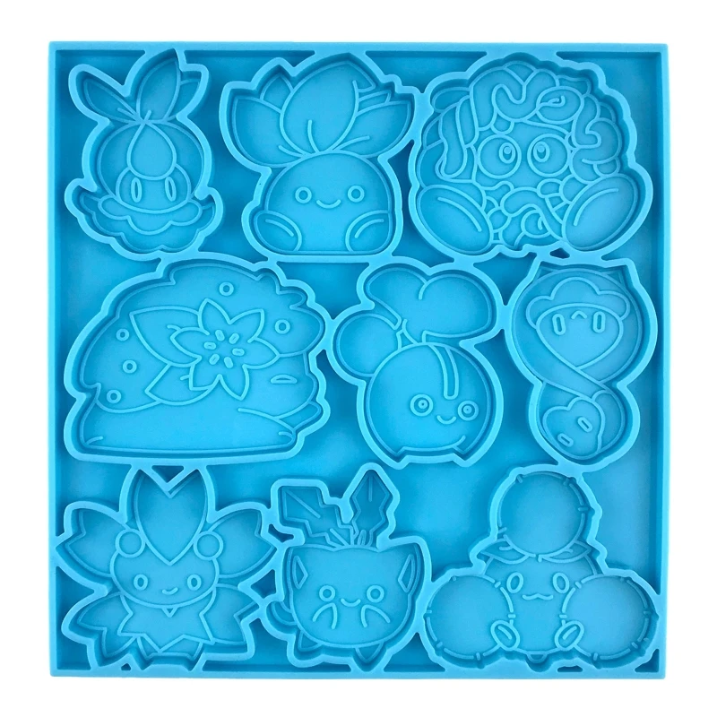 Resin Silicone 3D Badge Sticker Mold Baby Cartoon Animals Mold for Epoxy Resin Crafts Jewelry Making