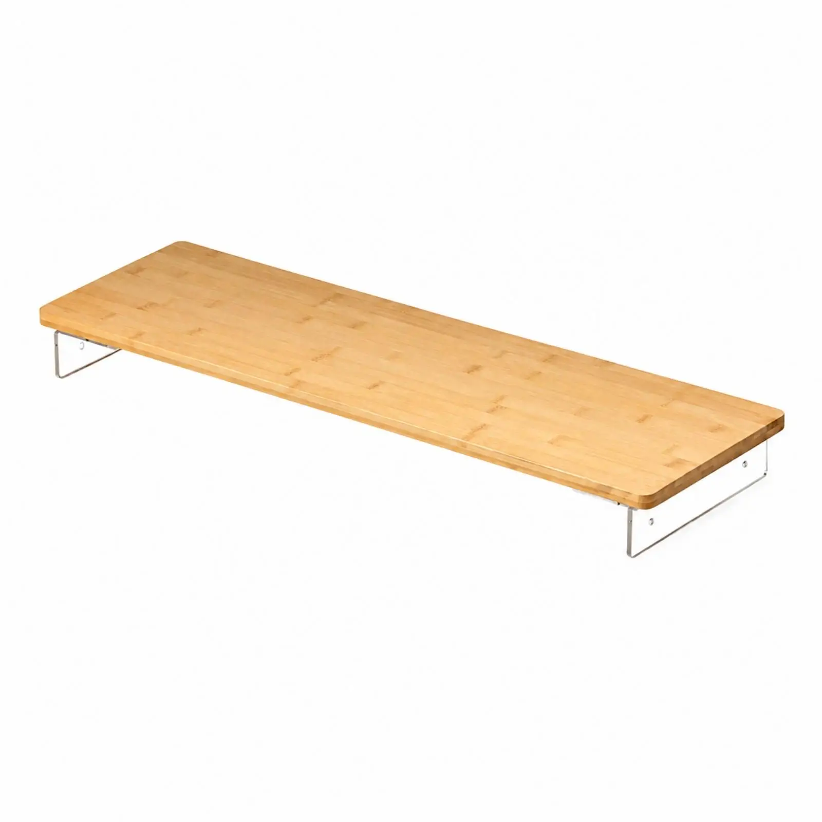 Desk Monitor Stand Riser Acrylic Bamboo Top Adjustable Height Shelf for Workspace Organization