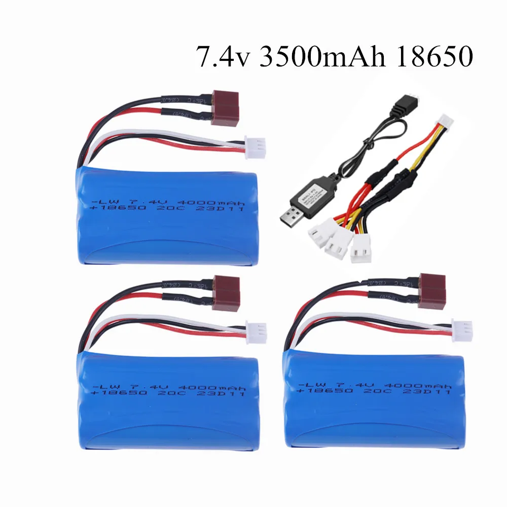 7.4V 3500mAh 18650 Lipo Battery for Wltoys 10428 /12428/12423 RC Car Parts 2s 7.4v battery For Wltoys 144001 A959-B A969-B Q46