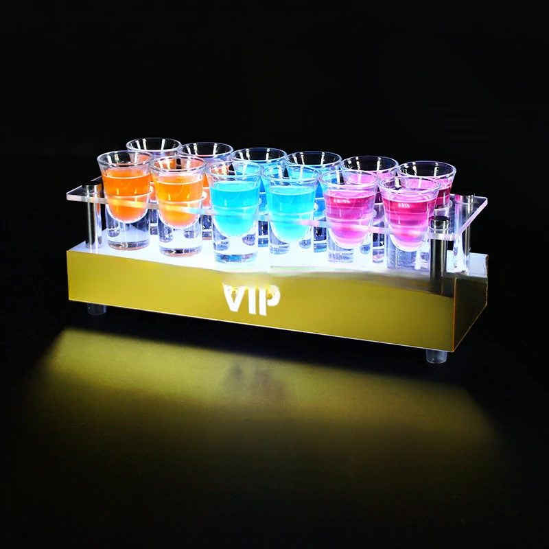 

LED Glowing Stainless Steel Cocktail Shot/Bullet Cup Holders for Bar/KTV Creative Drinkware