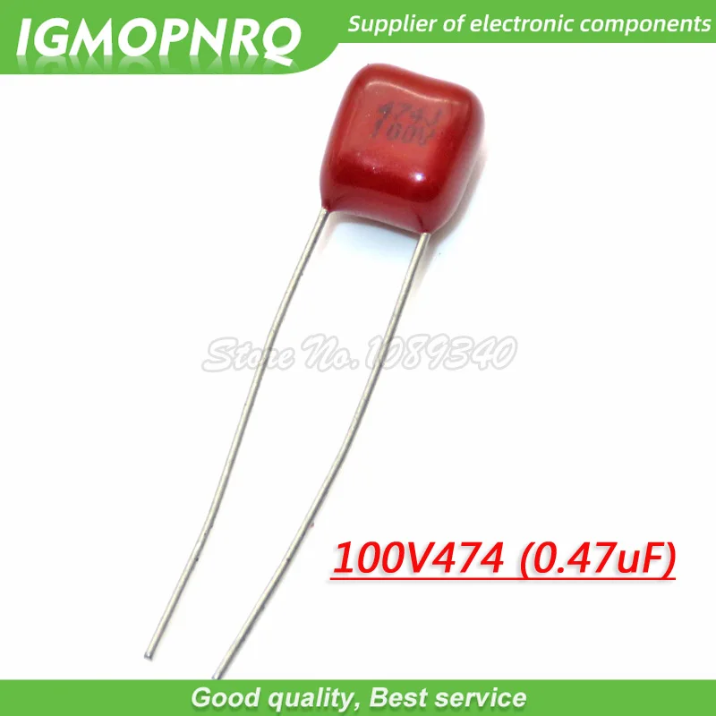 10PCS 100V474J 0.47UF 5% Pitch 5mm 470nf 474 100V CBB 100V474J-P5 Polypropylene film capacitor