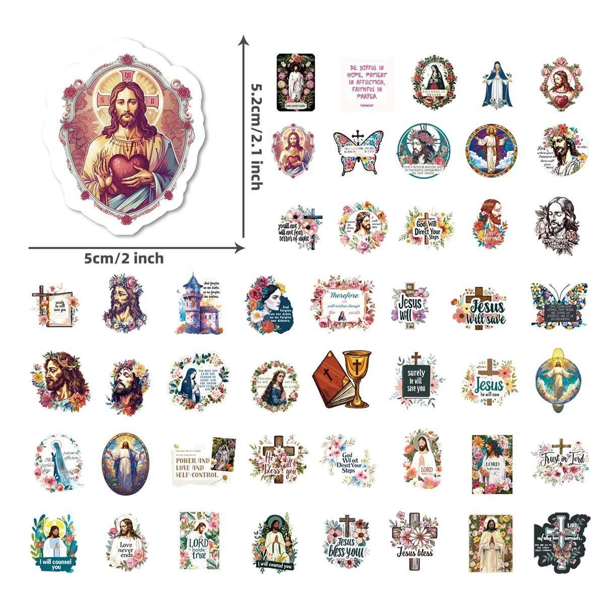 50Pc God Angel Sticker Jesus Graffiti Sticker for Laptop Car Notebook Phone Case Bottle Fridge Graffiti Vinyl Decals Sticker Kid