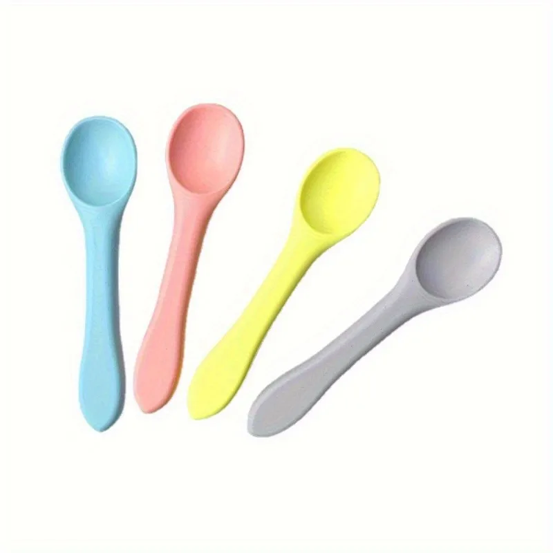 1pc Baby Silicone Spoon, Newborn Baby Feeding Spoon, Childre