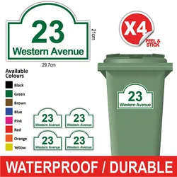 집 번호 거리 이름 클래식 스타일로 맞춤형 4X 맞춤형 인쇄 Wheelie Bin 번호 스티커