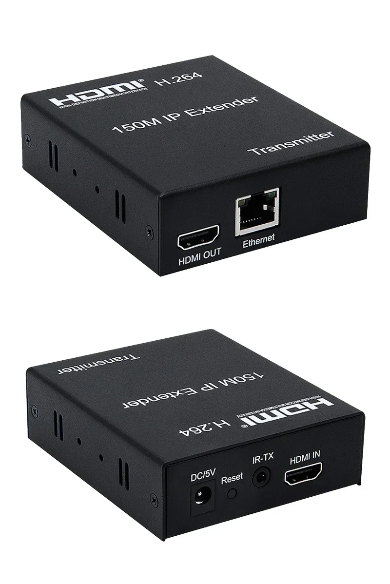 Imagem -03 - Hdmi Extender Transmissor de Vídeo e Receptor Cabo Ethernet Divisor de Tela Suporte tx para Multi rx Rj45 Cat6 H264 150m