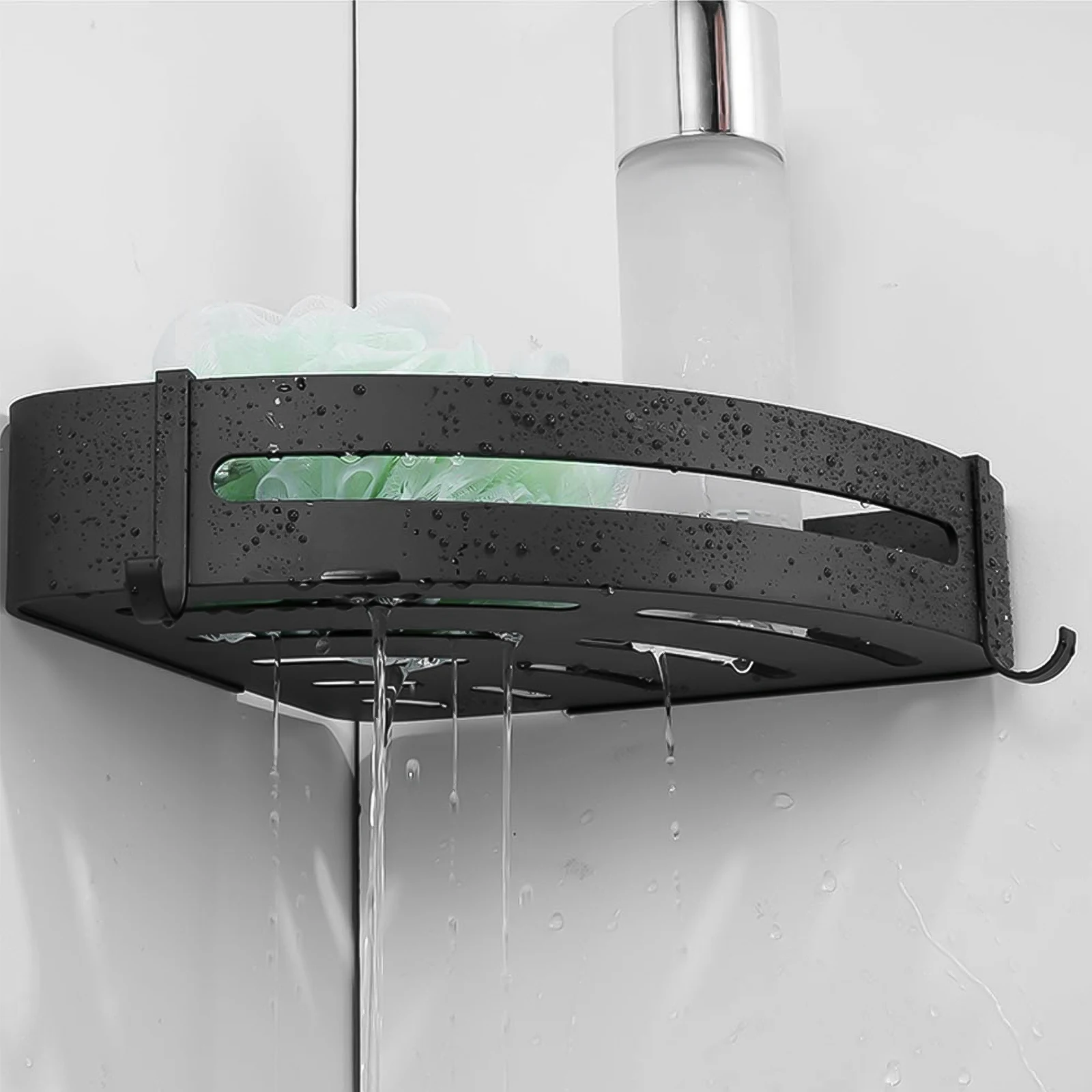

2pcs Bathroom Corner Shelf Stainless Steel Organizer Triangle Rack for Shower Kitchen Storage Hooks Wall Mounted