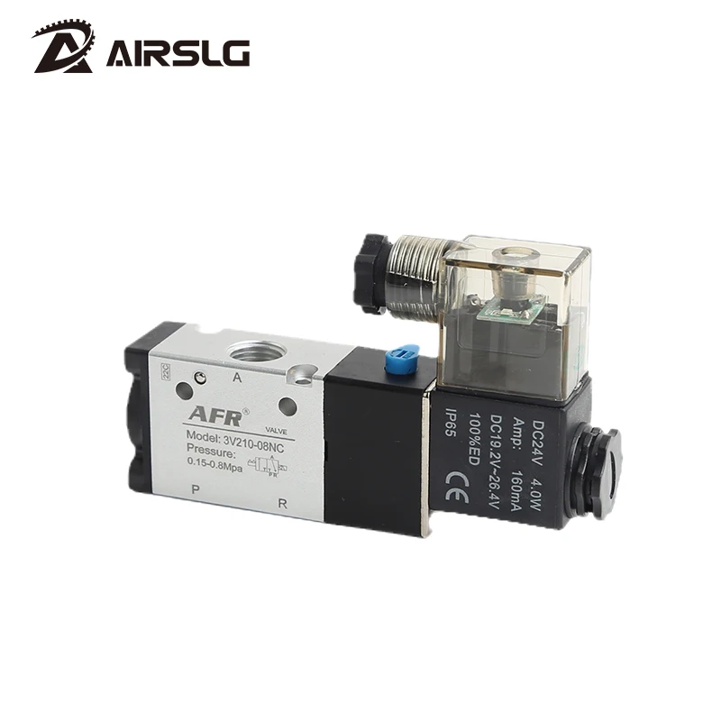 

1/4" BSP normally open closed pneumatic solenoid valve 3V210-08-NC 24V DC 12V 110V AC220V 3V110-06-NO 3V310-10 3V410-15