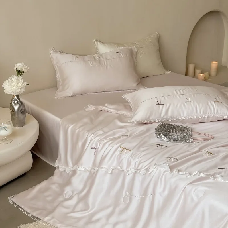 

Lenzing Tencel Xia Liang quilt four-piece set, sleeping naked, thin air conditioner quilt, ice silk thin quilt core