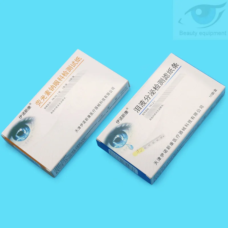 Tianjin Yinuo Xinkang-Bandelette de papier filtre pour la détection de la sécrétion de larmes, fluorescéine, sodium, test pour les yeux, consommables ophtalmiques