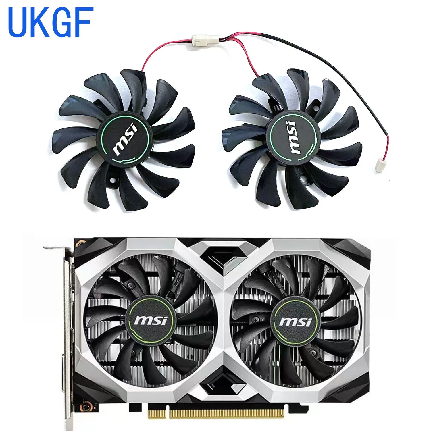 

2Pcs 75MM HA8010H12CF-Z GTX1650 VGA Fan for MSI GeForce GTX 1650 SUPER VENTUS XS Graphics Card Cooling Fan 2Pin 12V 0.5A