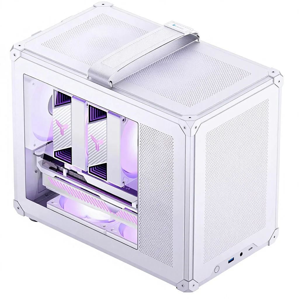 White Micro‑ATX Mid‑Tower PC Case Metal Mesh Panel Compact Tool‑Free Side Panel, 170mm CPU Cooler Max Clearance