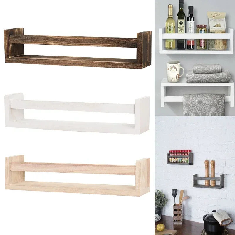 Estante especias madera montado en la pared, estante almacenamiento de especias, organizador de cocina para el hogar si